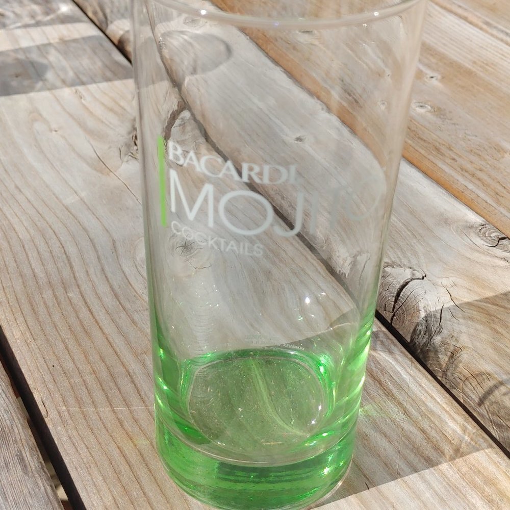 Beautiful green tinted Ombre BACARDI Mojito Cocktail glass